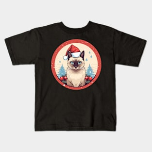 Siamese Cat Xmas, Love Cats Kids T-Shirt